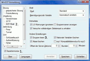 WinSCP Gruppen einlesen deaktivieren